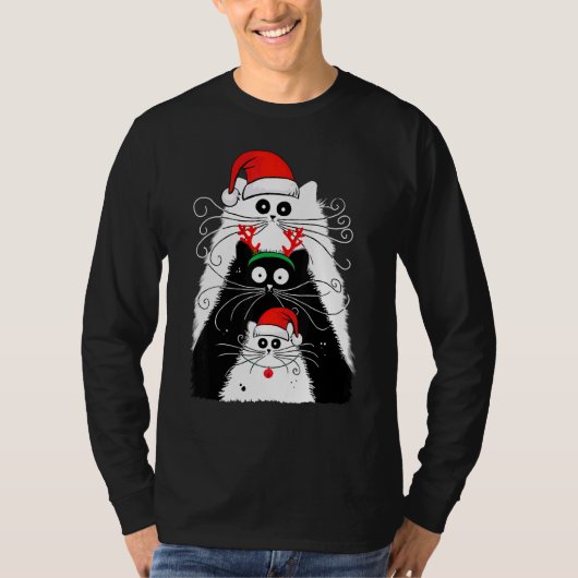 Cat Christmas Men Women T-shirt (Voorkant)
