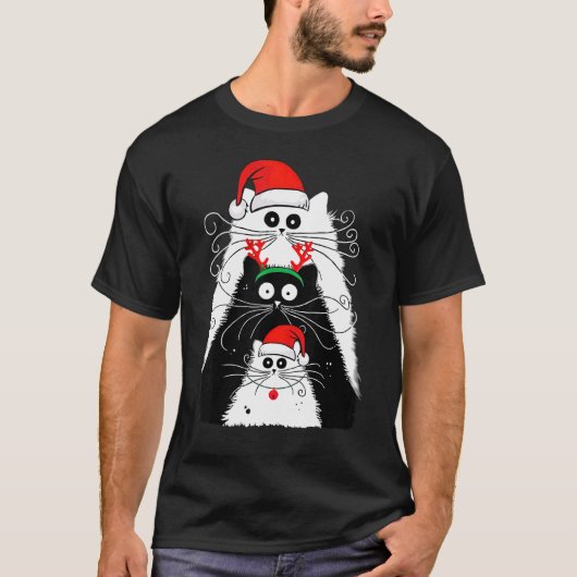 Cat Christmas Men Women T-shirt (Voorkant)