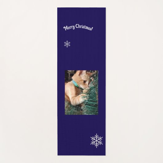Cat Christmas Photo text customize Yogamat (Voorkant)