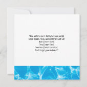 Cat Christmas Pool Party Invitation Card Kaart (Achterkant)