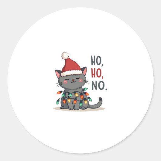 Cat Christmas Shirt Kids Funny Santa Cat Christmas Ronde Sticker (Voorkant)