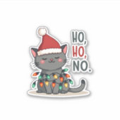 Cat Christmas Shirt Kids Funny Santa Cat Christmas Sticker (Voorkant)