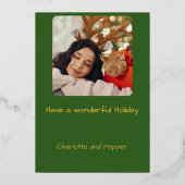 Cat Christmas Spint-fect Vakantie Folie Kerst Folie Uitnodiging (Achterkant)