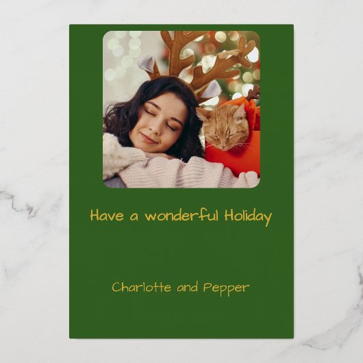 Cat Christmas Spint-fect Vakantie Folie Kerst Folie Uitnodiging (Achterkant)