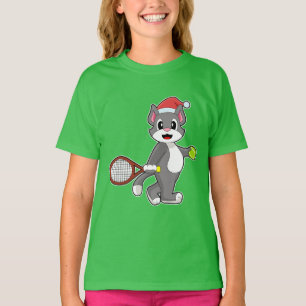 Cat Christmas Tennis T-shirt