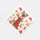 Cat Christmas themed for Siamese Cat Lovers Servet (Hoek)