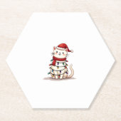 Cat Christmas Tree Christmas (1) Kartonnen Onderzetters (Voorkant)