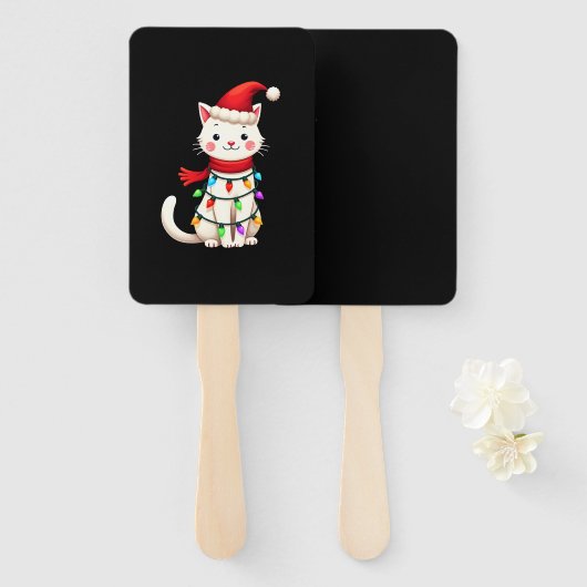 Cat Christmas Tree Christmas (2) Handwaaier (Voorkant en achterkant)