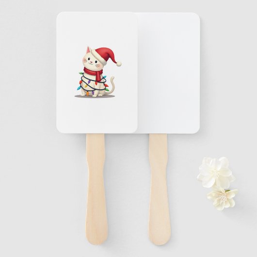 Cat Christmas Tree Christmas (2) Handwaaier (Voorkant en achterkant)