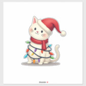 Cat Christmas Tree Christmas (2) Sticker (Vel)