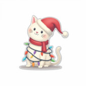 Cat Christmas Tree Christmas (2) Sticker (Voorkant)