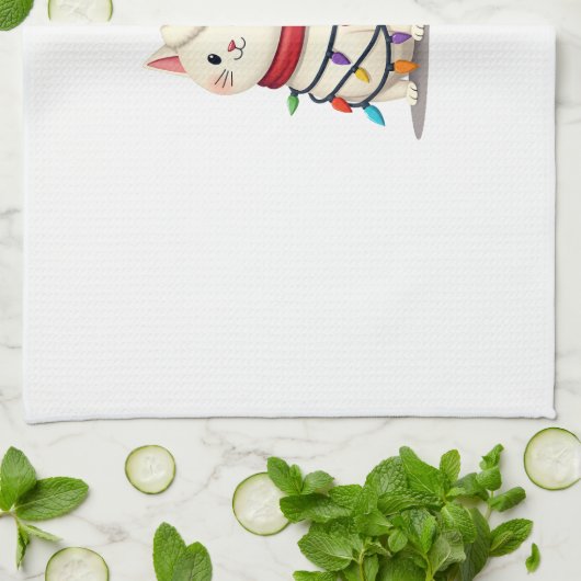 Cat Christmas Tree Christmas (2) Theedoek (Gevouwen)