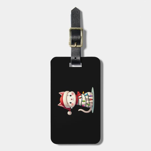 Cat Christmas Tree Christmas (3) Bagagelabel (Voorkant verticaal)