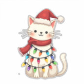 Cat Christmas Tree Christmas (3) Sticker (Voorkant)