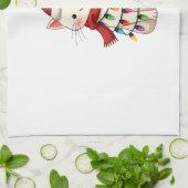 Cat Christmas Tree Christmas (3) Theedoek (Gevouwen)