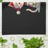 Cat Christmas Tree Christmas (3) Theedoek (Gevouwen)