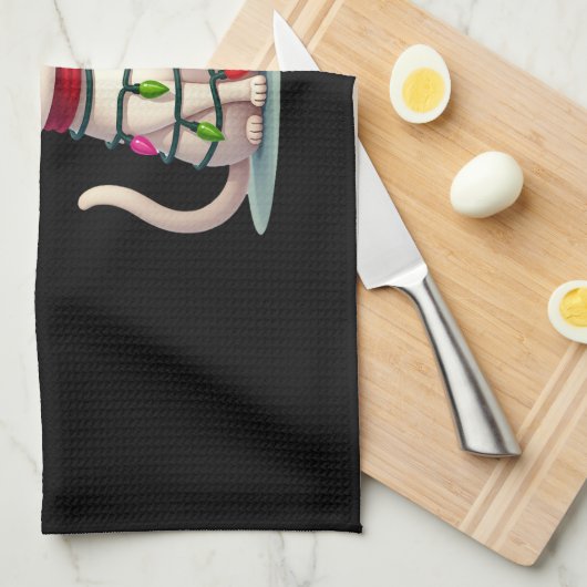 Cat Christmas Tree Christmas (3) Theedoek (Quarter Fold)