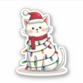 Cat Christmas Tree Christmas (4) Sticker (Voorkant)
