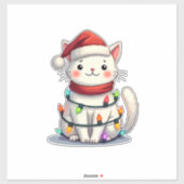 Cat Christmas Tree Christmas Sticker (Vel)