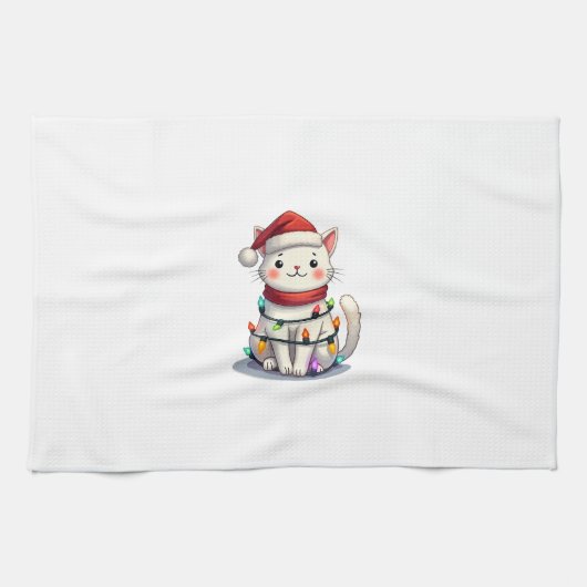 Cat Christmas Tree Christmas Theedoek (Horizontaal)