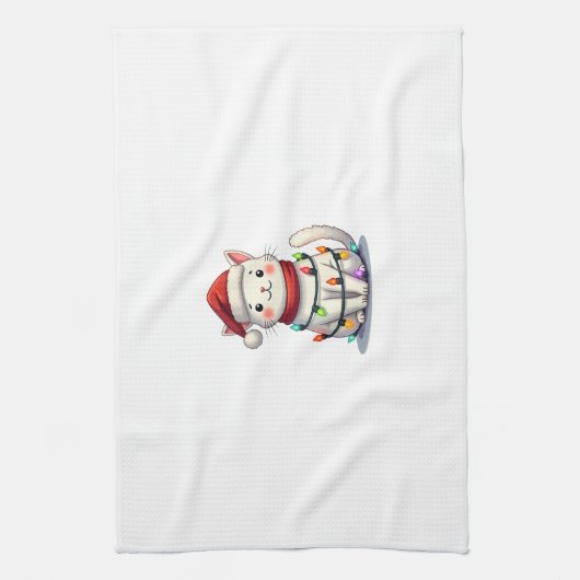 Cat Christmas Tree Christmas Theedoek (Verticaal)