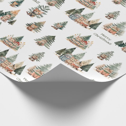 Cat Christmas Wrapping Paper Roll Cadeaupapier (Hoek)