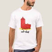 Cat-chup Funny Red Ketchup Cat Pun T-shirt (Voorkant)