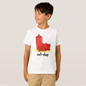Cat-chup Funny Red Ketchup Cat Pun T-shirt (Voorkant volledig)