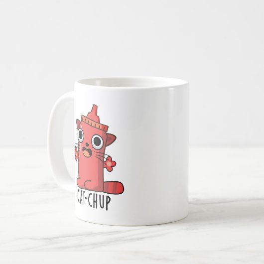 Cat-chup Grappige Ketchup Pun Koffiemok (Voorkant links)