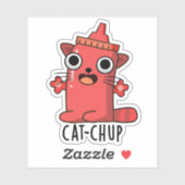 Cat-chup Grappige Ketchup Pun Sticker (Vel)