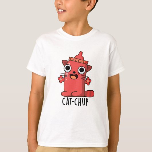 Cat-chup Grappige Ketchup Pun T-shirt (Voorkant)