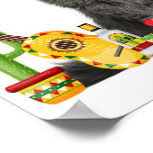 Cat Cinco De Mayo Love Guitar Cactus Drink Love Poster (Hoek)
