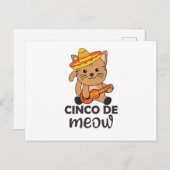 Cat Cinco de Meow Mexicaanse sombrero Cats Briefkaart (Voorkant / Achterkant)