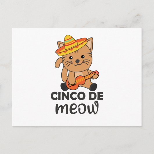 Cat Cinco de Meow Mexicaanse sombrero Cats Briefkaart (Voorkant)
