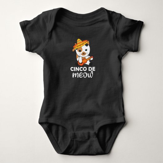 Cat Cinco de Meow Mexicaanse sombrero Cats Romper (Voorkant)
