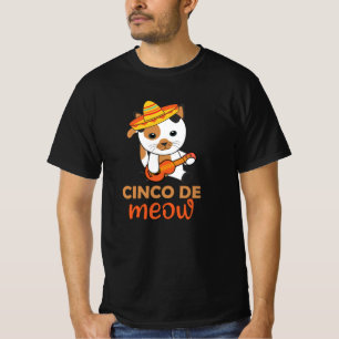 Cat Cinco de Meow Mexicaanse sombrero Cats T-shirt