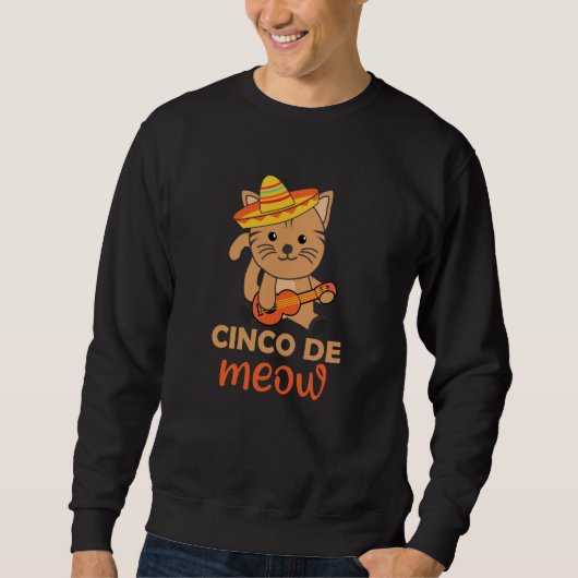 Cat Cinco de Meow Mexicaanse sombrero Cats Trui (Voorkant)