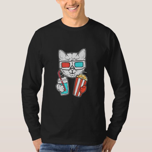 Cat Cinema Foodie T-shirt (Voorkant)