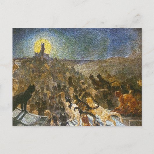 Cat City Briefkaart! Théophile Steinlen  Kunst Briefkaart (Voorkant)