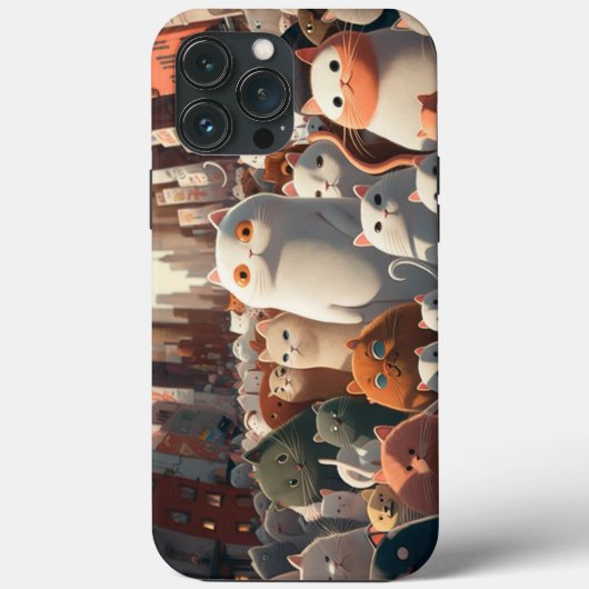 Cat City Cartoon Crowd Case-Mate iPhone Case (Achterkant)