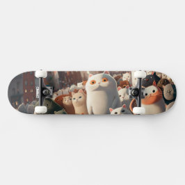 Cat City Cartoon Crowd Persoonlijk Skateboard