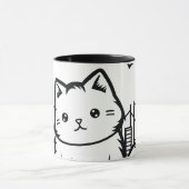 Cat Cityscape Furry Schattige Vector Graphic Mok (Midden)
