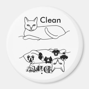 Cat Clean Dirty Dishwasmachine Magneten