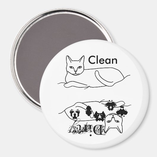 Cat Clean Vuile Vaatwasser Magneten (Voorkant / Achterkant)