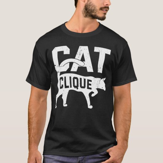 Cat Clique Kitten Pet Owner Meow T-shirt (Voorkant)