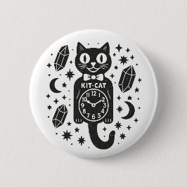 Cat Clock Ronde Button 5,7 Cm