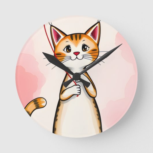 Cat Clock Ronde Klok (Voorkant)