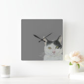 Cat Clock Vierkante Klok (Huis)