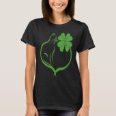 Cat Clover Silhouette Shamrock St Patricks Day Kit T-shirt (Voorkant)