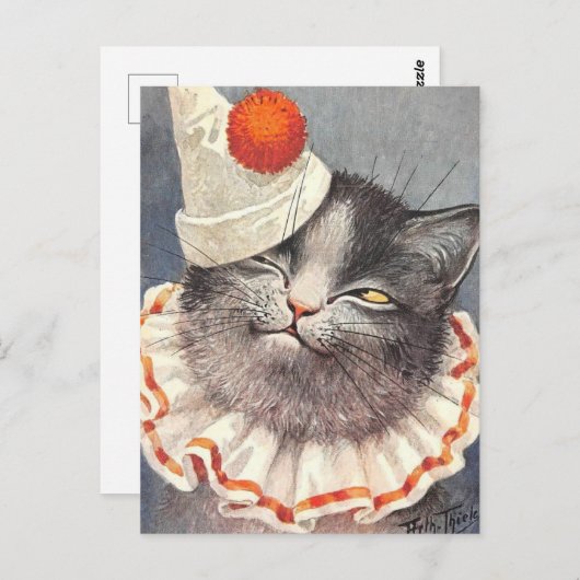 Cat Clown by Arthur Thiele Briefkaart (Voorkant / Achterkant)